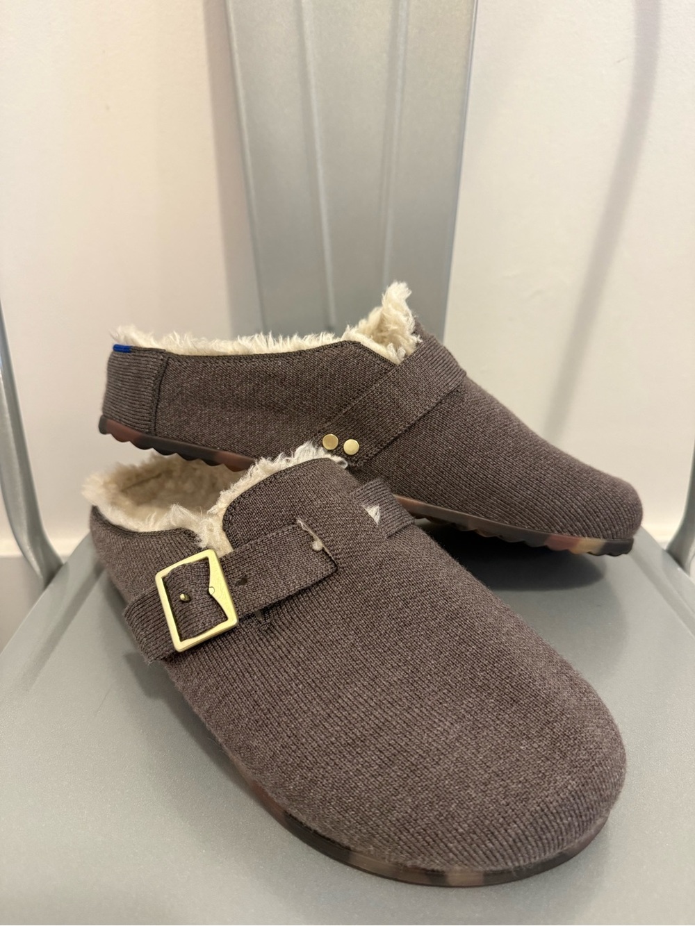 Rothy’s Cozy Buckle Clog in Porcini